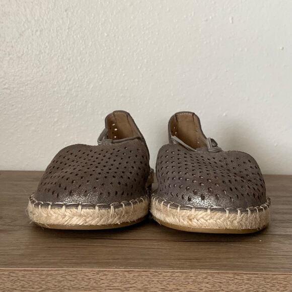 Eileen Fisher Lee 2 Espadrille Sandals Closed Toe 6 US Leather Flats Mica Jute - Picture 4 of 12